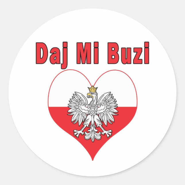 Daj Mi Buzi Eagle Heart Classic Round Sticker (Front)