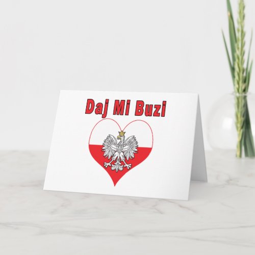 Daj Mi Buzi Eagle Heart Holiday Card