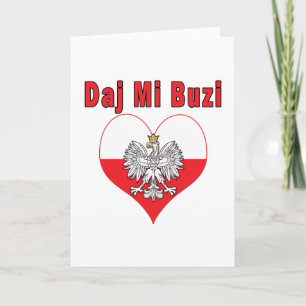 Daj Mi Buzi Eagle Heart Holiday Card