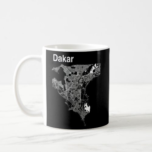 Dakar Senegal Classic City Map Graphic  Coffee Mug