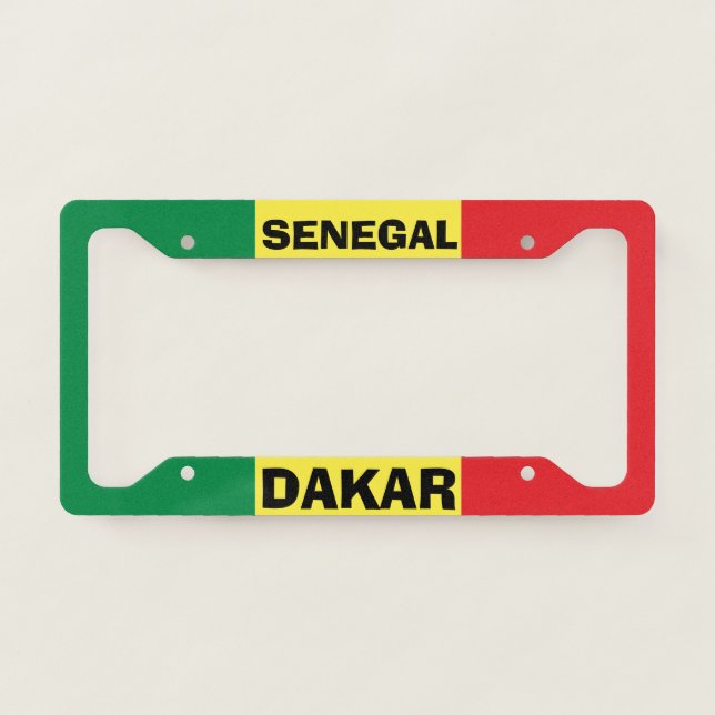 Dakar Senegal Custom License Plate Frame (Front)