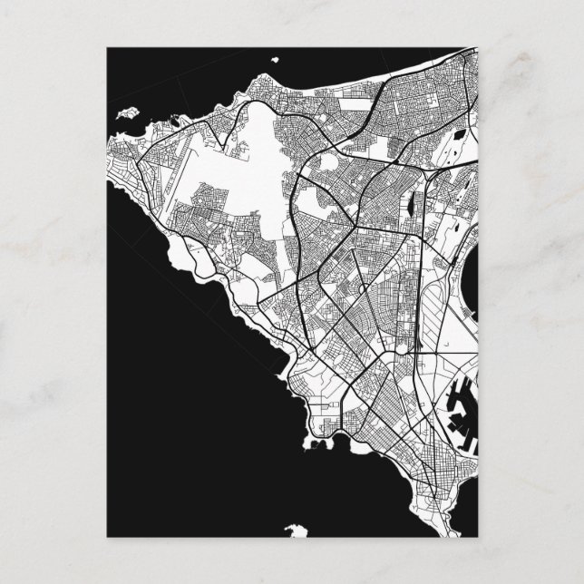 Dakar Senegal Map Postcard (Front)