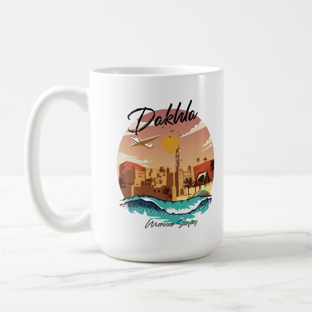 Dakhla morocco surfing coffee mug (Left)