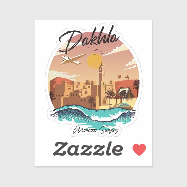 Dakhla Morocco Surfing Sticker (Sheet)