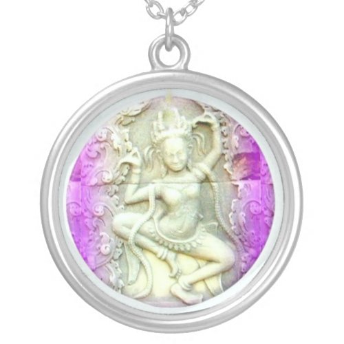 dakini dancing silver plated necklace