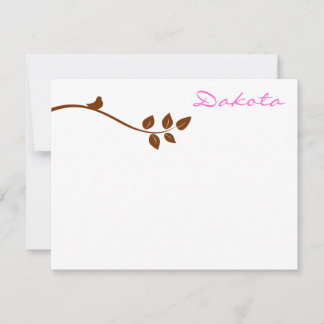 Dakota Bat Mitzvah Wedding Sweet 16 Thank You Note Card