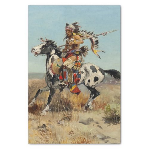 Dakota Chief by Charles M Russell Tissue Paper