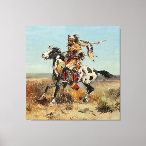 Dakota Chief Western Art by Charles M Russell Canvas Print