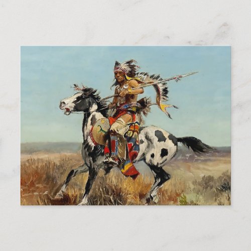Dakota Chief Western Art by Charles M Russell Postcard