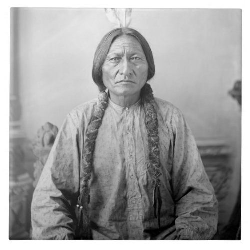 Dakota Leader Sitting Bull Native American Indian  Ceramic Tile