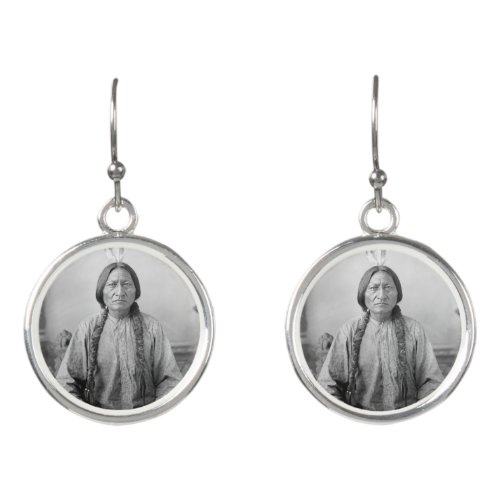 Dakota Leader Sitting Bull Native American Indian  Earrings