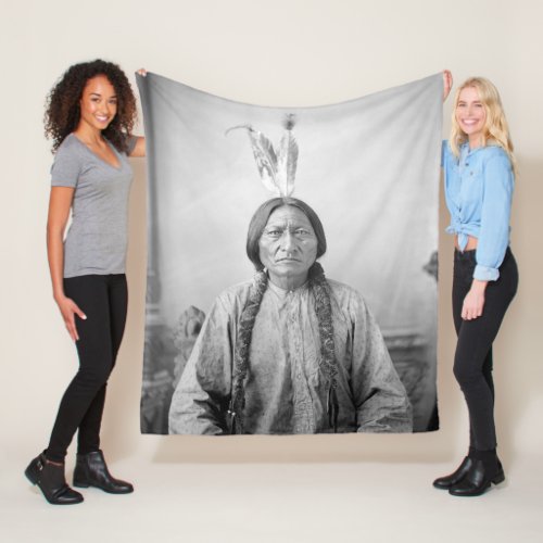 Dakota Leader Sitting Bull Native American Indian  Fleece Blanket