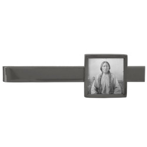 Dakota Leader Sitting Bull Native American Indian  Gunmetal Finish Tie Bar