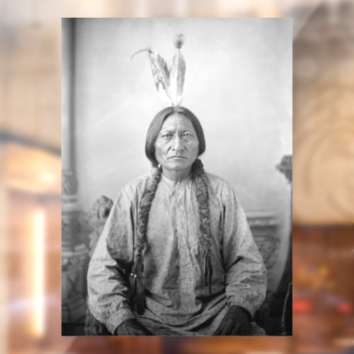 Dakota Leader Sitting Bull Native American Indian  Window Cling