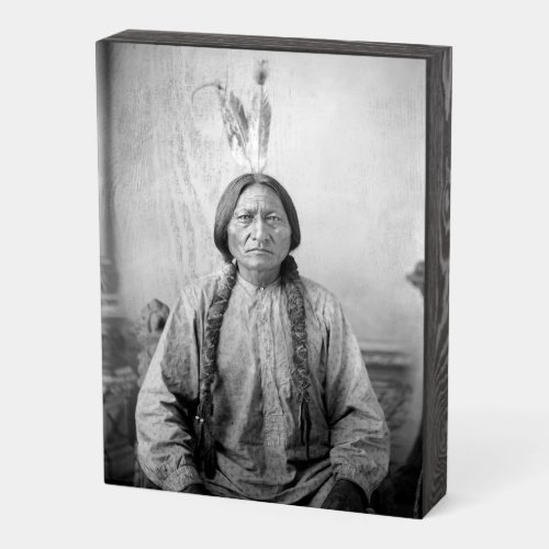 Dakota Leader Sitting Bull Native American Indian  Wooden Box Sign