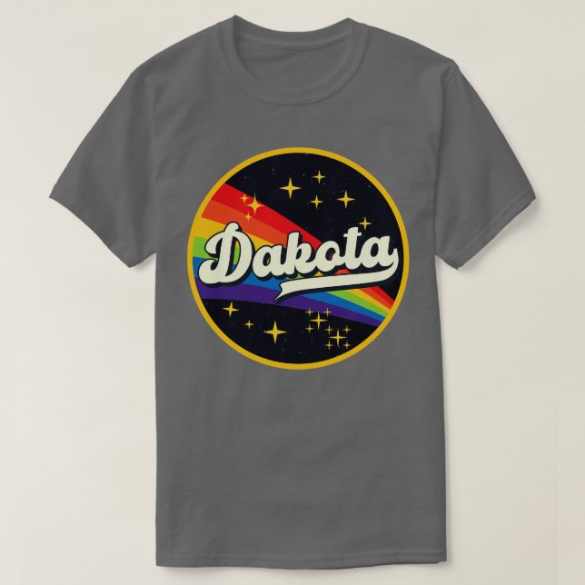 Dakota Rainbow In Space Vintage Style T-Shirt (Design Front)