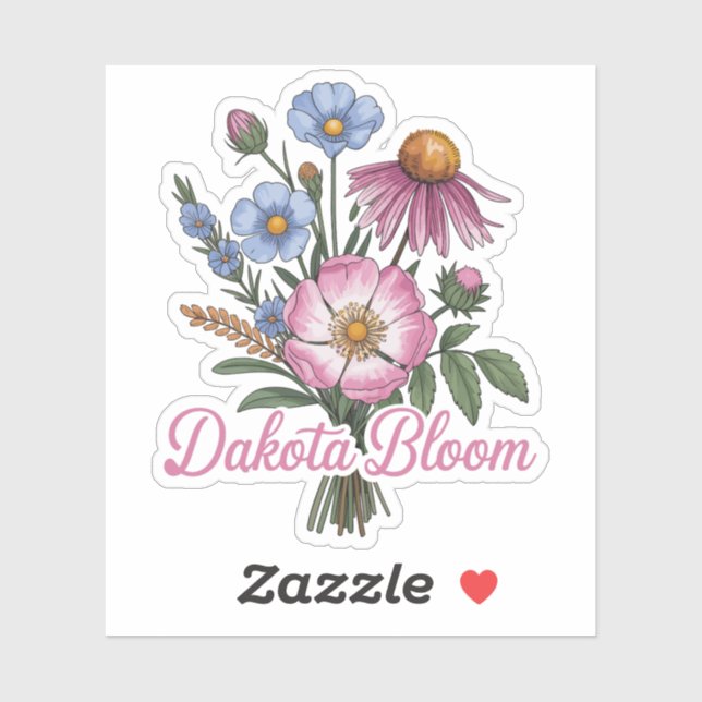 Dakota Wildflower Bloom – Boho Floral Prairie Desi Sticker (Sheet)