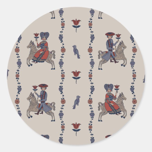 Dala B - Round Stickers for Stationery (Front)