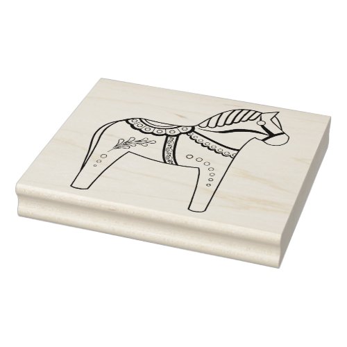 Dala folk horse black folk horse outline rubber stamp