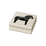 Dala folk horse, black folk horse silhouette rubber stamp