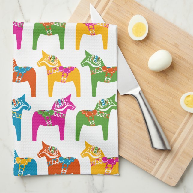 Dala Horse American Mojo Kitchen Towel (Quarter Fold)