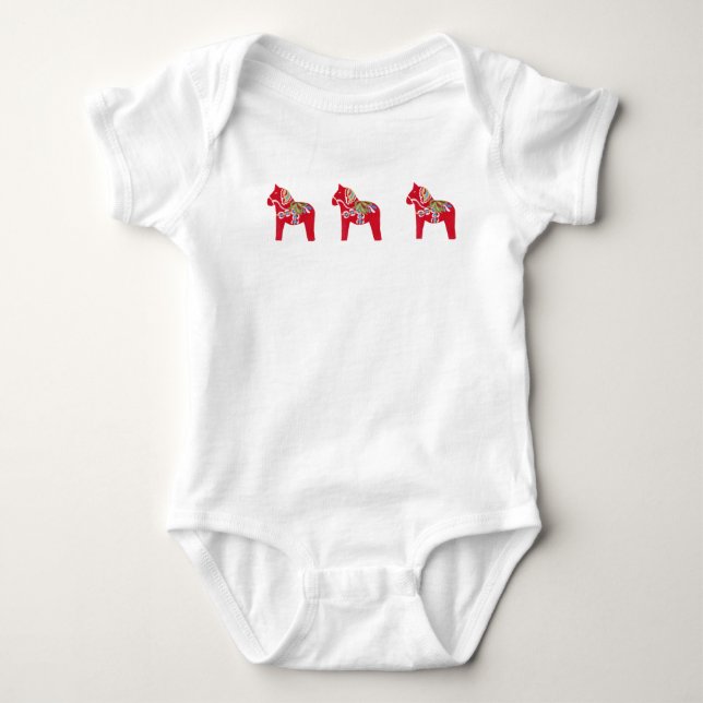 Dala Horse Baby Clothes Baby Bodysuit (Front)