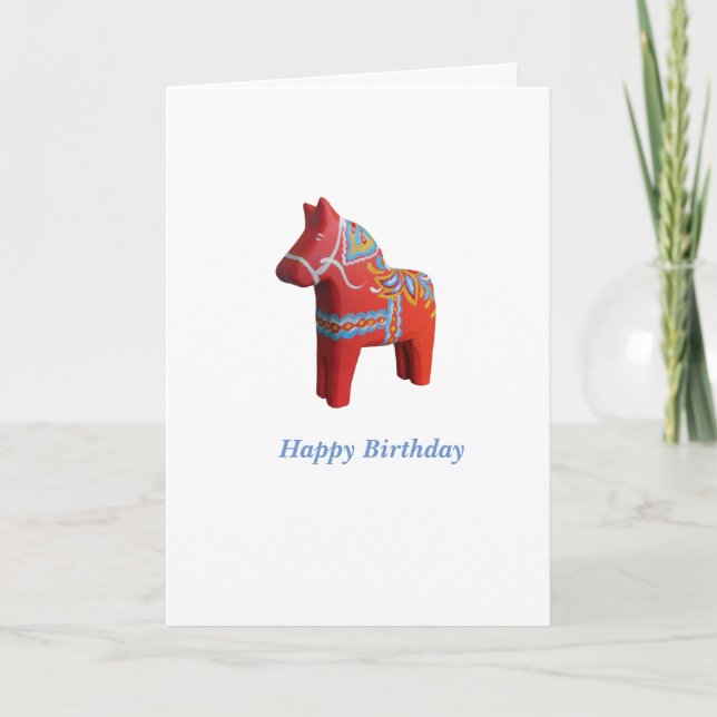 Dala Horse Birthday Card (Front)