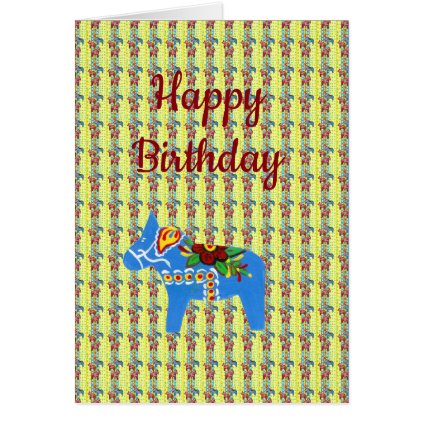 Dala Horse Birthday Card
