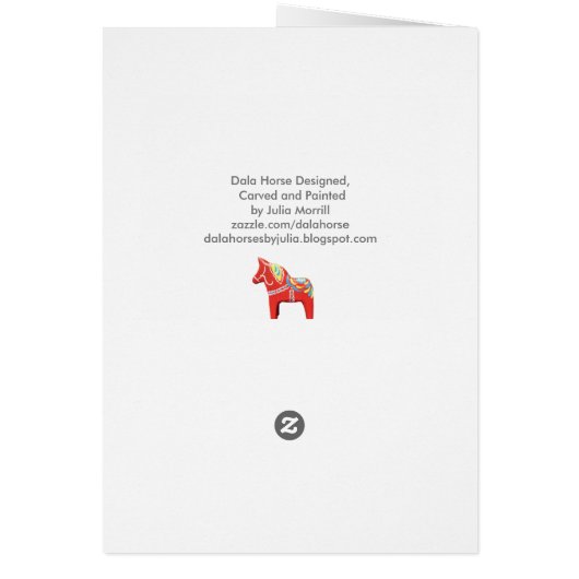 Dala Horse Birthday Card (Back)