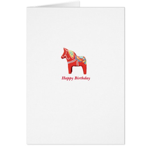 Dala Horse Birthday Card (Front)
