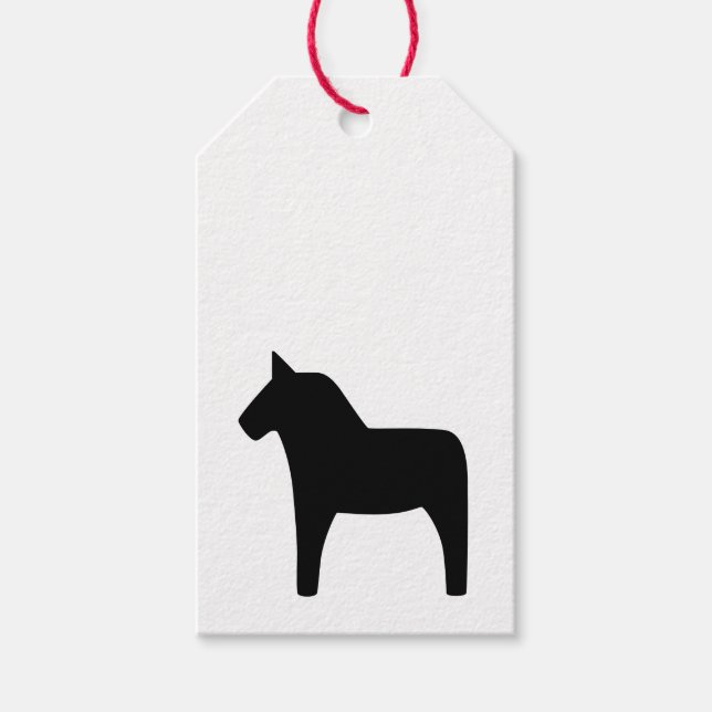 Dala Horse Black Gift Tags (Front)