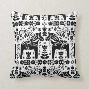 black and white tribal pillows