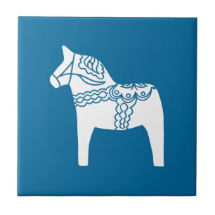 Dala Horse Blue Tile