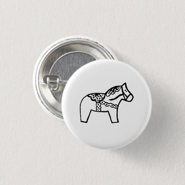 Dala Horse Button (Front & Back)