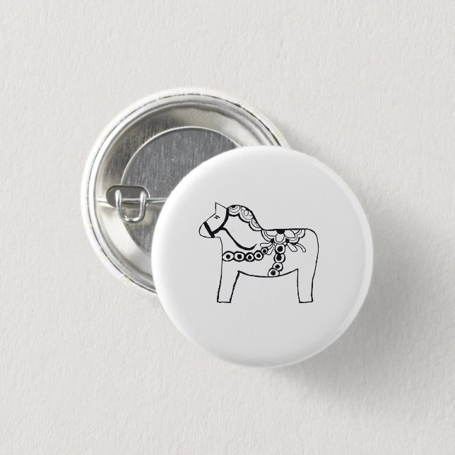Dala Horse Button (Front & Back)