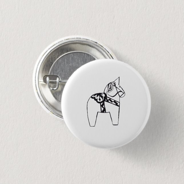 Dala Horse Button (Front & Back)