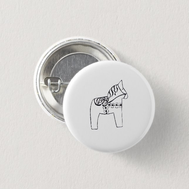 Dala Horse Button (Front & Back)