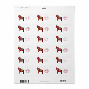 Dala Horse by Julia Persson Morrill Address Label
