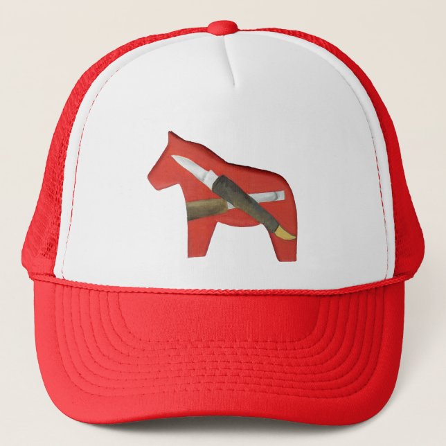 Dala Horse Carving Hat (Front)