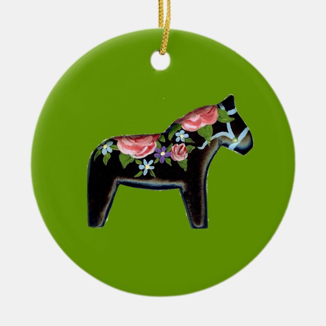 Dala Horse Christmas Ornament (Front)