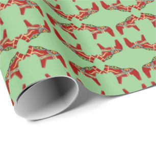 Dala Horse Christmas Wrapping Paper