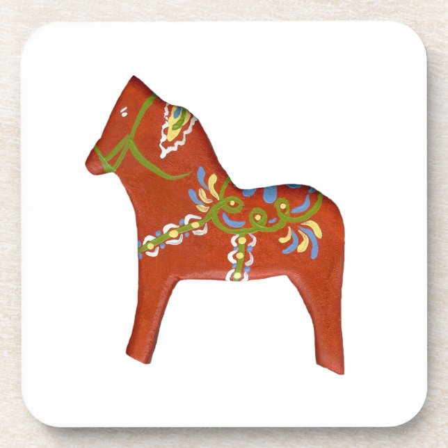 Dala Horse Coaster Set (Front)