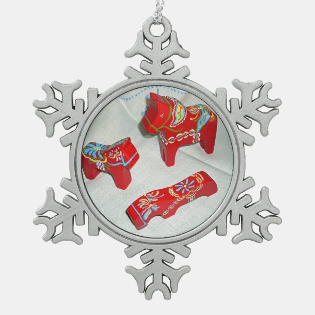 Dala Horse Collection Christmas Snowflake ornament (Front)