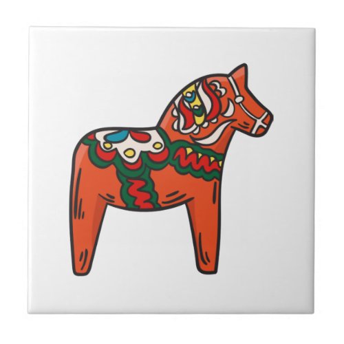 Dala horse Dalarna horse Typical Swedish symbol Ceramic Tile