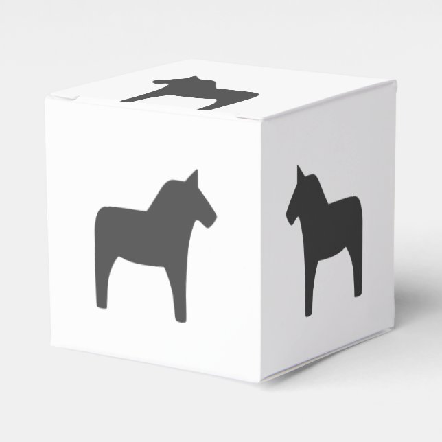Dala Horse Dark Gray Favor Box (Front Side)