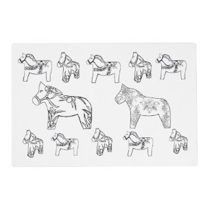 Dala Horse Drawing  Placemat