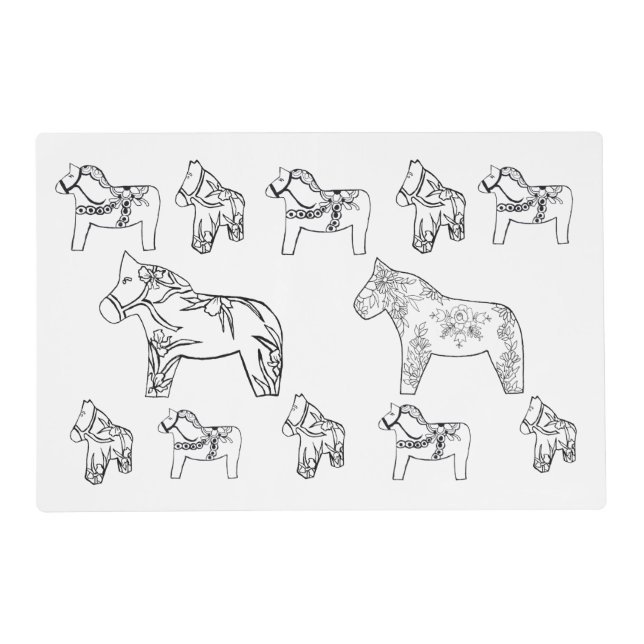 Dala Horse Drawing  Placemat (Front)
