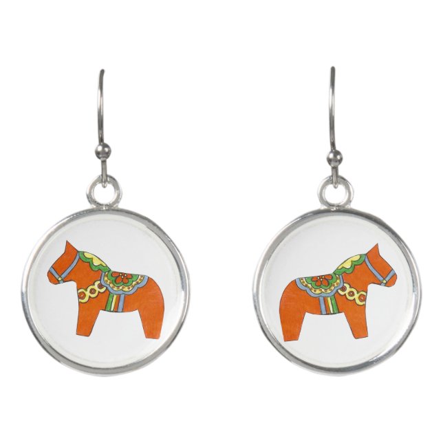 Dala Horse Ear Rings Earrings (Front)