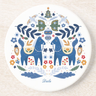 Dala Horse - Home Sweet Home Coaster
