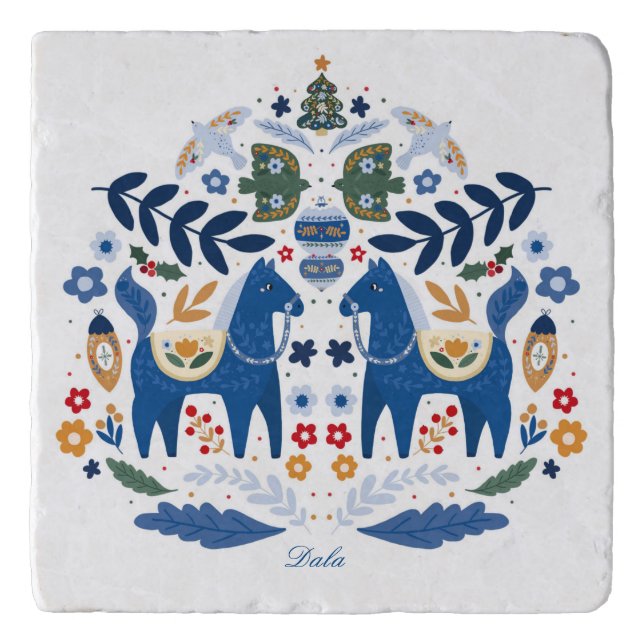 Dala Horse - Home Sweet Home Trivet (Front)